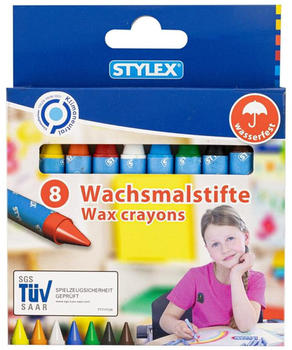 Stylex Wachsmalstifte - mit Papierbanderole - 8 Stück