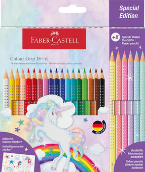 Faber-Castell Colour Grip Buntstifte - Einhorn - 18+6 Kartonetui