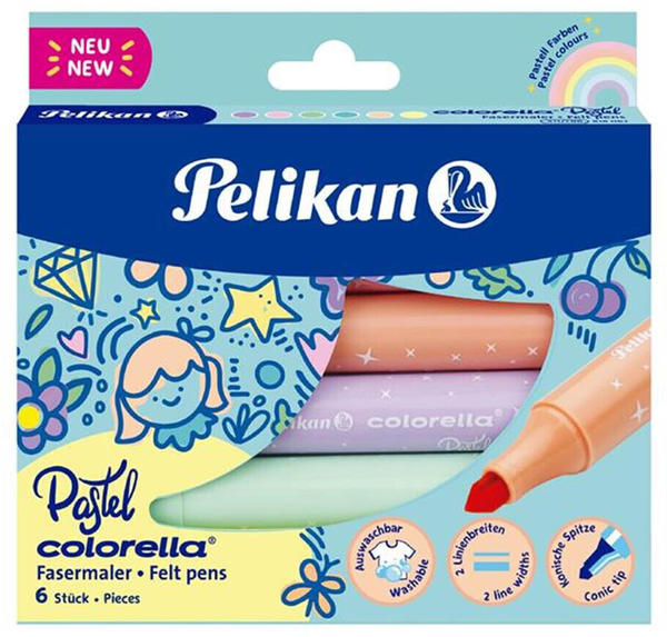 Pelikan Colorella Pastell 411 Fasermaler - 6 Stück