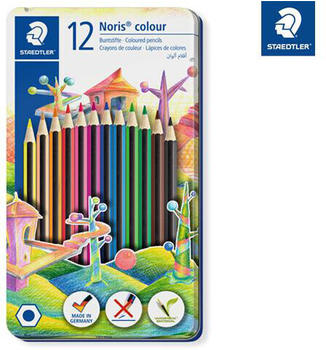 Staedtler Noris colour 185 Buntstifte - Sechskantform - 3 mm - 12er Metalletui