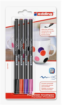 edding 4200 Porzellanpinselstift - 1-4 mm - 4er Set - warme Farben