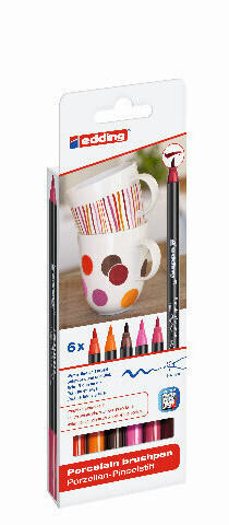 edding 4200 Porzellanpinselstift - 1-4 mm - 6er Set - warme Farben