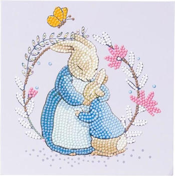 Craft Buddy Kristall-Kunstkarte 18x18cm Peter Rabbit Peter & Mrs. Josephine Hase
