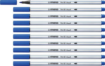 STABILO Pen 68 Brush 10er Pack ultramarinblau