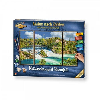 Schipper Malen nach Zahlen Naturschauspiel Rheinfall 80 x 50 cm Triptychon