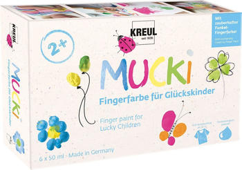 C. Kreul Mucki Fingerfarbe für Glückskinder 6er Set (6x50 ml)
