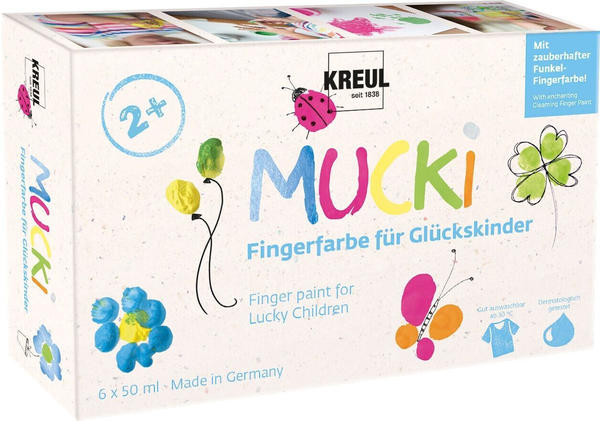 C. Kreul Mucki Fingerfarbe für Glückskinder 6er Set (6x50 ml)
