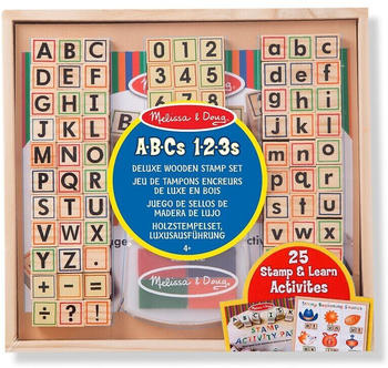 Melissa & Doug ABC Buchstaben Zahlen Deluxe-Stempel Set mit Stempelkissen