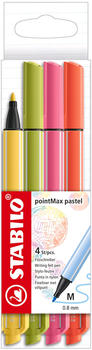 STABILO pointMax 4er Pack Pastellfarben hellgelb, limettengrün, rosarot, korallrot (488/4-03)