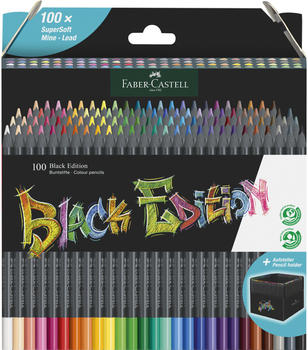 Faber-Castell Black Edition - Dreikant-Buntstifte supersoft, 100 Stück