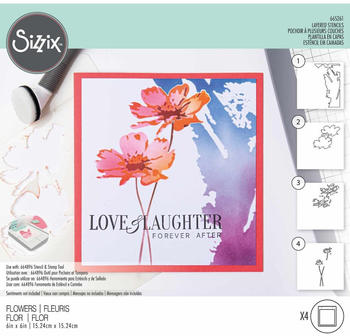 Sizzix Layered Stencils Flowers by Olivia Rose