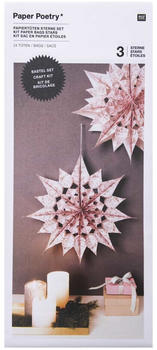 Rico Design Bastelset Papiertüten-Sterne Jolly Christmas groß rosa