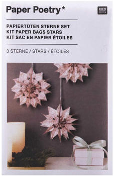 Rico Design Bastelset Papiertüten-Sterne Jolly Christmas klein rosa