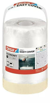 tesa Easy Cover ECONOMY 2 in 1 Malerfolie und Kreppband 2x 20m x 55 cm + Abroller