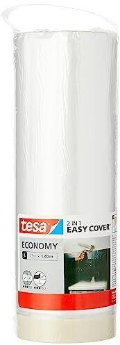 tesa Easy Cover ECONOMY 2 in 1 Malerfolie und Kreppband 33 m x 140 cm