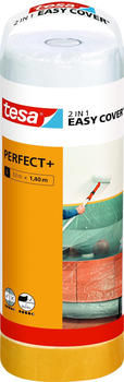 tesa Easy Cover Perfect+ Refill M - 2in1 Malerfolie mit Malerband aus Washi-Papier 33 m x 140 cm