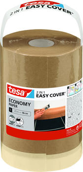 tesa Easy Cover UNIVERSAL Papier - 2in1 Malerabdeckpapier mit selbstklebendem Abdeckband 25 m x 18 cm