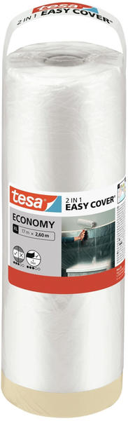 tesa Easy Cover ECONOMY 2 in 1 Malerfolie und Kreppband 17 m x 260 cm