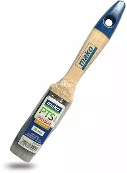 Mako Lack-Flachpinsel 30mm mit blau-weißer Borste (355230)