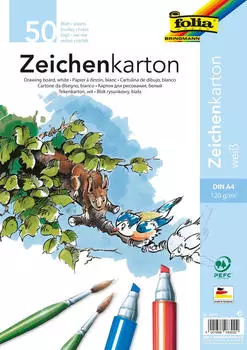 Folia Zeichenblock 8300 A4 120 g/m&sup2; wei&szlig; 50 Blatt