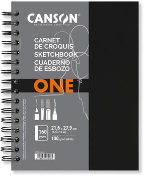 Canson Skizzenbuch C400039212 One Art Book A4 hoch 100 g/m² weiß Spiralbindung 80 Blatt