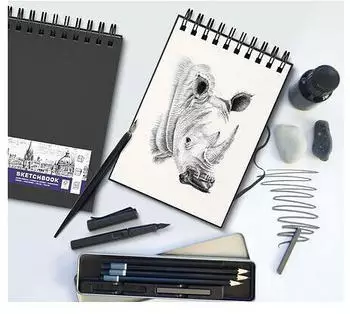 Oxford Skizzenbuch 400152648 Sketchbook A4 quer 100 g/m² weiß Spiralbindung Hardcover 50 Blatt