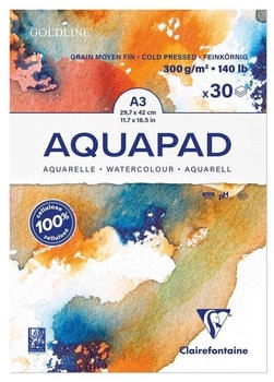 Clairefontaine Aquarellpapier Aquapad Block A3 300g/m² weiß geleimt 30 Blatt