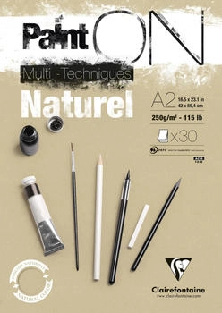 Clairefontaine Zeichenblock PaintON 96543C A2 250 g/m² geleimt sand 30 Blatt