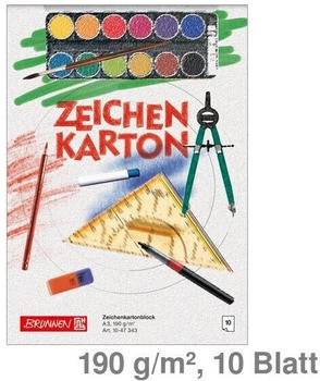 Brunnen Zeichenblock 1047343 A3 190 g/m² weiß geleimt 10 Blatt