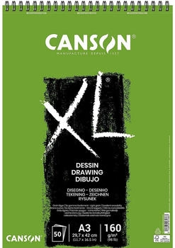Canson Zeichenblock XL Dessin C400039089 A3 160 g/m² weiß Spiralbindung 50 Blatt