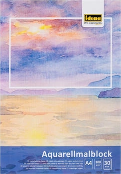 Idena Aquarellpapier 68162 Block A4 300 g/m² cremefarben geleimt 30 Blatt