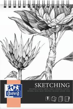 Oxford Skizzenblock 400166128 Sketching A4 120 g/m² weiß mit Spiralbindung 50 Blatt