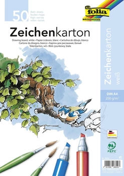 Folia Zeichenblock 8600 A4 200 g/m² weiß 50 Blatt