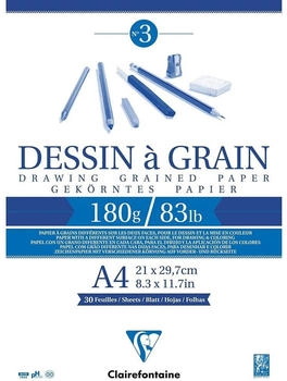 Clairefontaine Zeichenblock 96624C A4 180 g/m² weiß geleimt gekörnt 30 Blatt