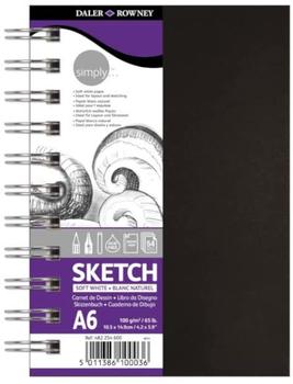Daler Rowney Skizzenbuch 86650050 simply A6 hoch 100 g/m² weiß Spiralbindung 54 Blatt