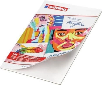 edding Acrylmalblock 30010 A4 300g/m&sup2; wei&szlig; geleimt 10 Blatt