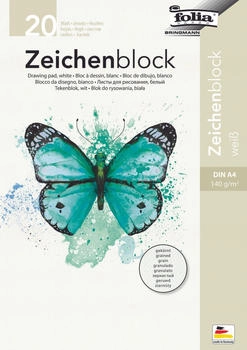 Folia Zeichenblock 8201 A4 140 g/m² weiß geleimt 20 Blatt