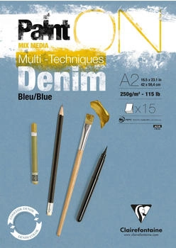 Clairefontaine Zeichenblock PaintON 975703C A2 250 g/m² geleimt denimblau 15 Blatt