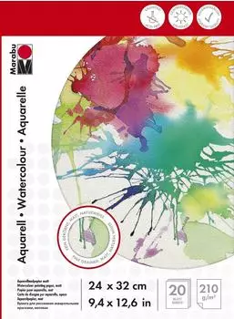 Marabu Aquarellblock 240 x 320 mm 210 g/qm 20 Blatt (1612000000024)