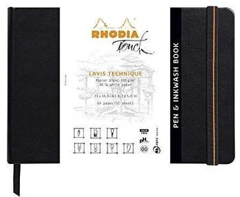 Rhodia Skizzenbuch 116126C Pen und Inkwash Book A5 200 g/m² weiß Fadenbindung Hardcover 32 Blatt