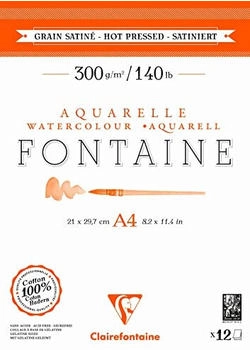 Clairefontaine Aquarellblock FONTAINE satiniert DIN A4 12 Blatt