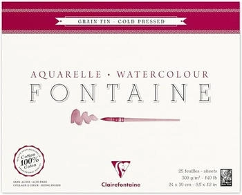 Clairefontaine Aquarellblock Fontaine Hadern 24x30cm 25 Blatt weiß 96414C