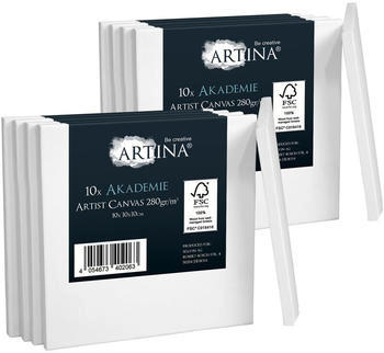 Artina 10er Set Artina Akademie Keilrahmen Leinwand 10x10 cm