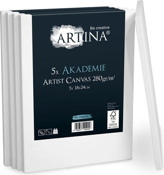 Artina 5er Set Artina Akademie Keilrahmen Leinwand 18x24 cm