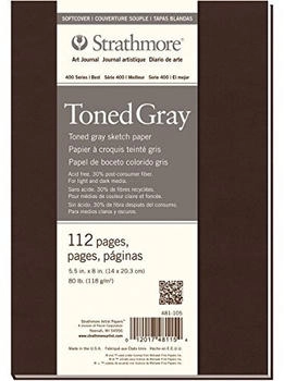 Strathmore Serie 400 Toned Gray Softcover Book Skizzenbuch 20 x 14 cm 118 g