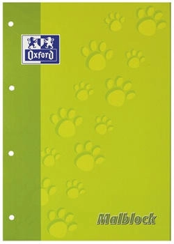 Oxford 5 Stück Schule Malblock A4 100 Blatt blanko 90 g/qm 4-fach gelocht