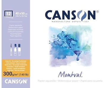 Canson CANSON Aquarellblock "Montval" rundum geleimt 400 x 500 mm 12 Blatt
