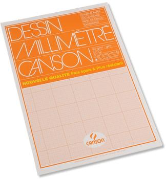 Canson CANSON Millimeterpapier Block DIN A3 90 g/qm 50 Blatt Lineatur: rot