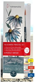 Hahnemühle Hahnemühle Hahnemühle Bookmark Painting Set 1 Block 3 Aquarellfarben Schmincke 1 Aquarellpinsel da Vinci