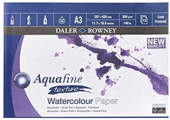 Daler Rowney Aquafine Texture Watercolour Paper Aquafine Skizzenbuch A3 300 g